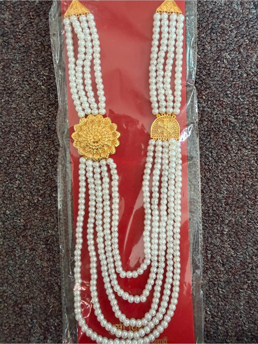 Pearl Multi-Strand Gold Accent Necklace - White